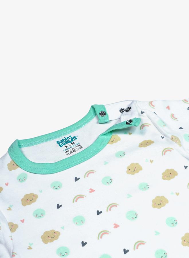 بابيز_بيسك طقم 5 قطع - مريلة، رومبر، قفازات، قبعة، وبدلة نوم - Image 5